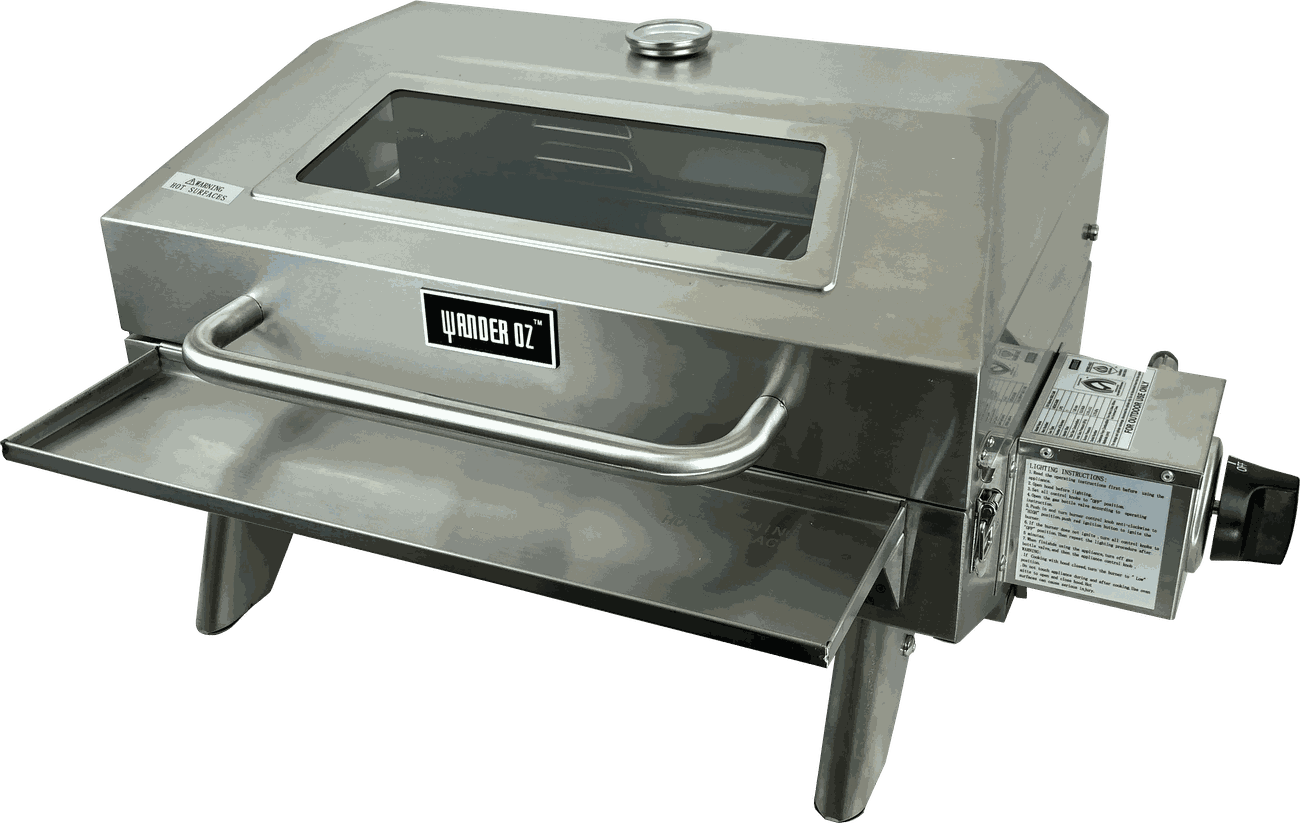 Wander Oz 316 marine-grade stainless steel portable BBQ with window hood